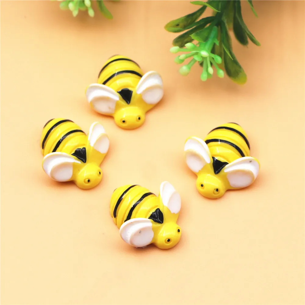 10pcs Kawaii Cartoon Animal Bee Resin Flatback Cabochon DIY Decorative Craft Scrapbooking Accessories,19*20mm