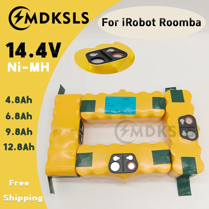 

MDKSLS 4800-12800mAh Battery 14.4V for iRobot 500 600 700 800 900 Series Battery for iRobot Roomba 14.4V 620 650 770 780 580