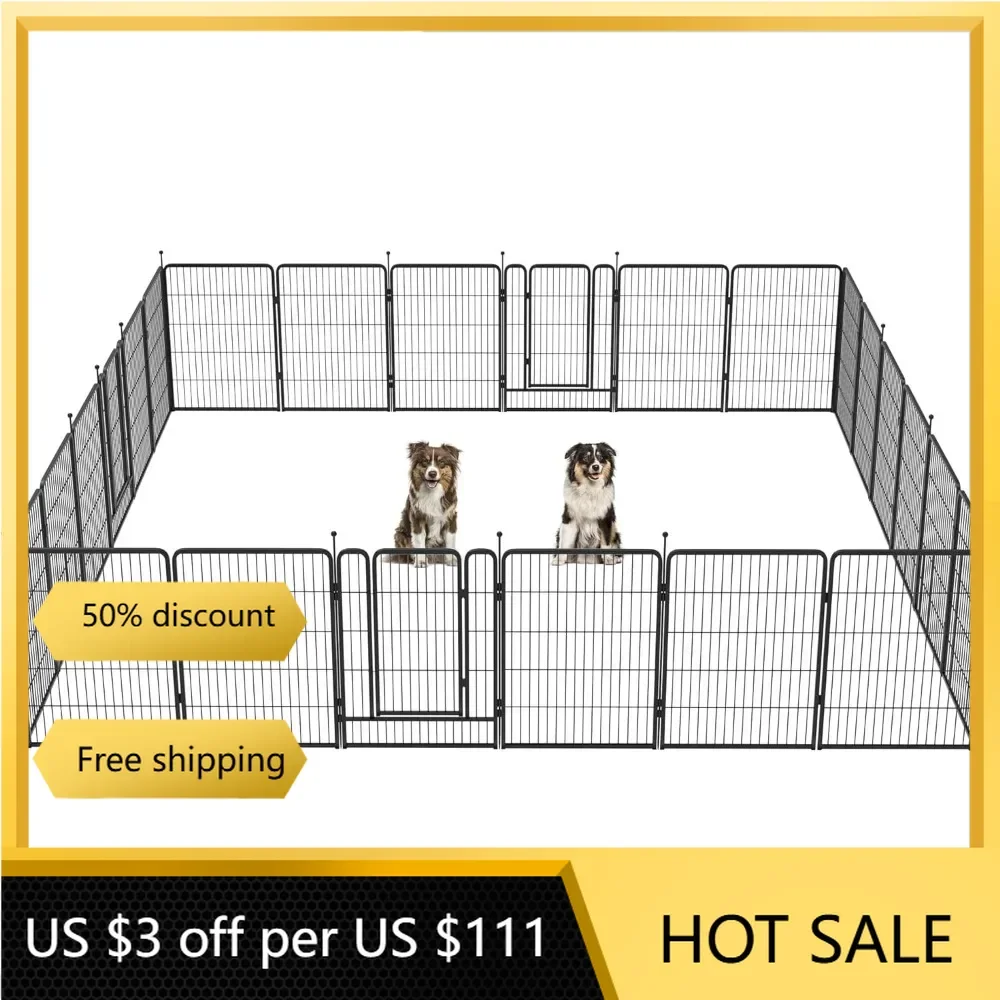 

Instant Dog Playpen Designed for RV Trips, 40" Height for Large Dogs│Patented,Pet Security Door