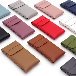 1Pc Fashion PU Leather Glasses Bag Unisex Reading Sunglasses Storage Protective Cover Case Woven Thickened Eyewear Accessories