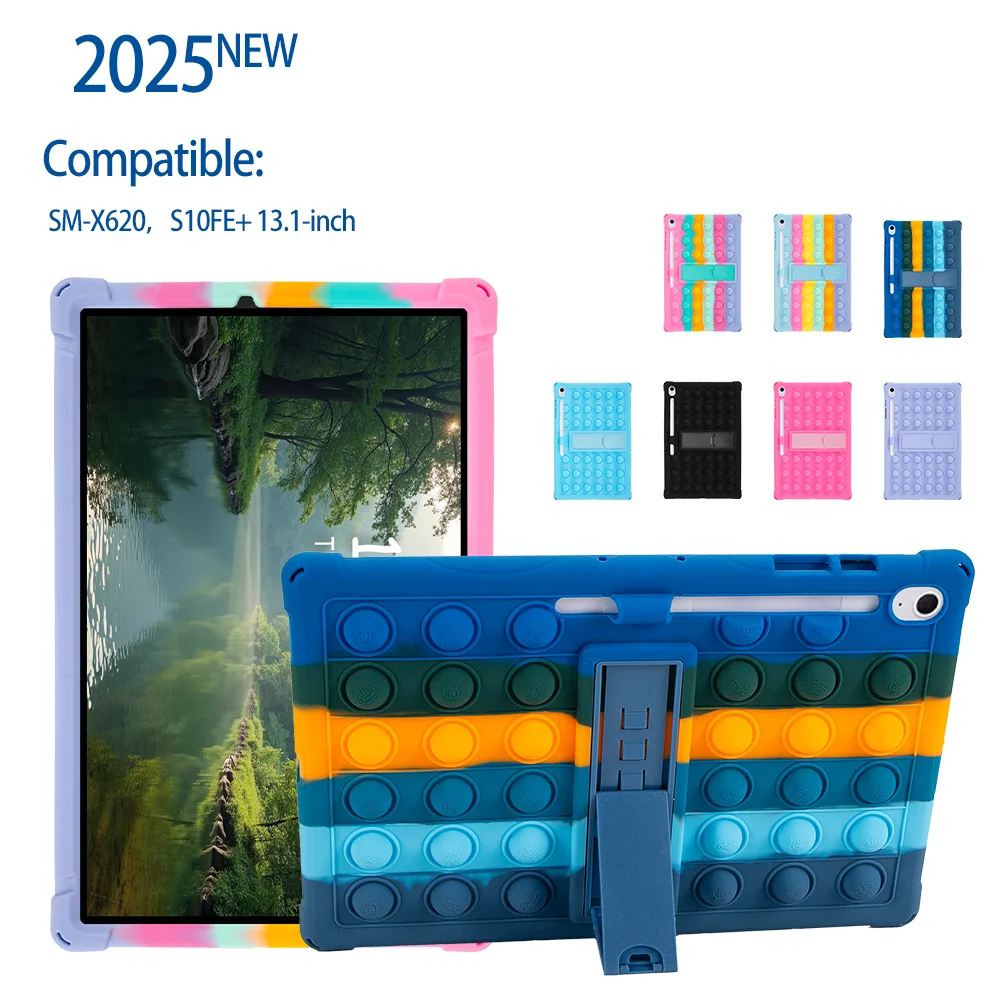

Kids Soft Case for Samsung Galaxy Tab S10 FE Plus SM-X620 SM-X626 13.1 inch 2025 Bubble Tablet Cover with Shoulder Strap & Pen