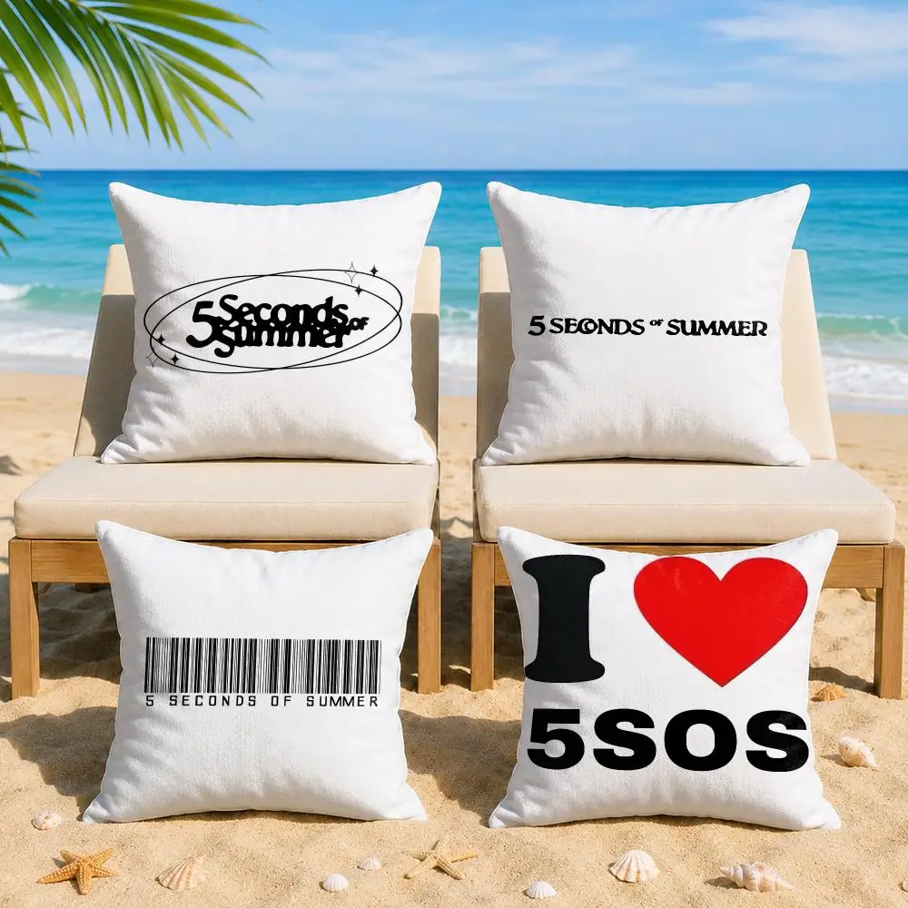 Rock 5 Seconds of Summer Band Cushion Cover Soft Short Plush Double-Sided Printing Home Decor Machine Washable Pillow Case Gift