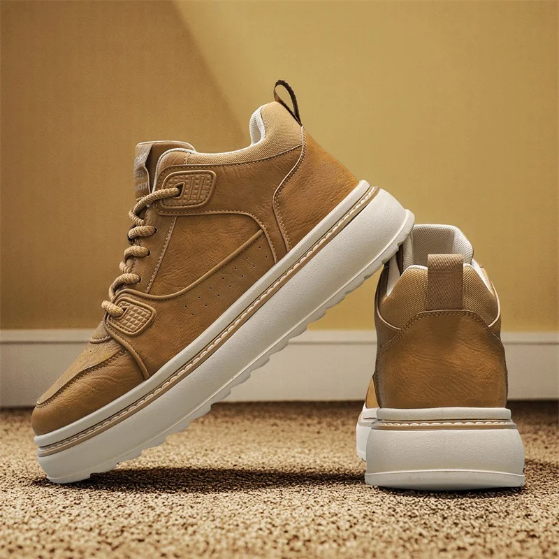أحذية رجالية مفلكنة العصرية شخصية المراهقين حذاء كاجوال جولة تو الدانتيل متابعة حجم كبير أحذية منصة الرجال الأحذية #2