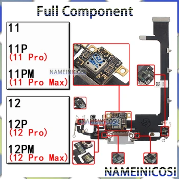 USB Port şarj Dock bağlantı Mic kablo IPhone 11 12 Pro Max 11P 11PM 12 P 12PM Dock şarj kurulu Flex modülü