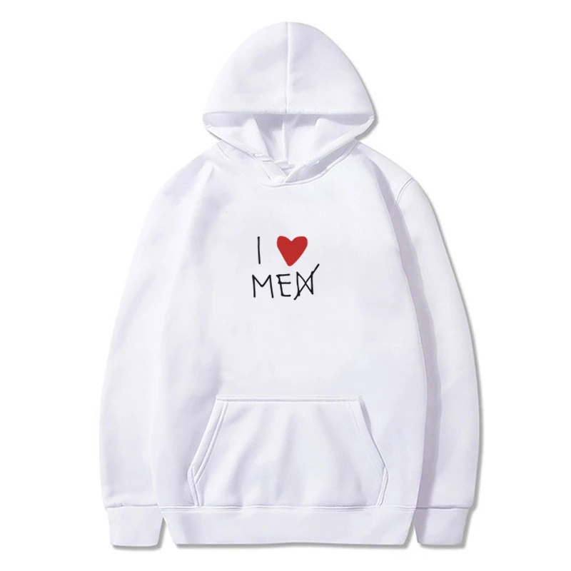 Red Heart I Love Me Not Men Graphics Hoodies Men Pullover Y2k Aesthetic Women Sweatshirt Streetwear Fall Winter Outwear Oversize