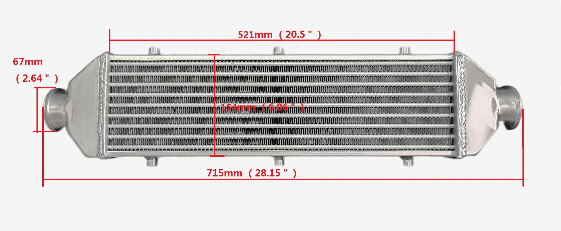 Alu Turbo Intercooler Universal dell'aria di radiatore 470x140x50mm 2.25