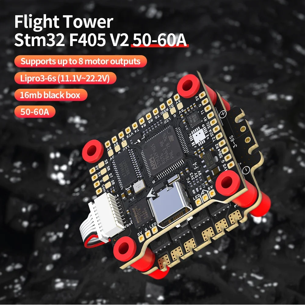UniFlyF405 BLS 50A 55A 60A 30x30 4in1 ESC BLHeli_S FPV Controller W/External Capacitor DSHOT300/600 3-6S LiPo INAV Betafli