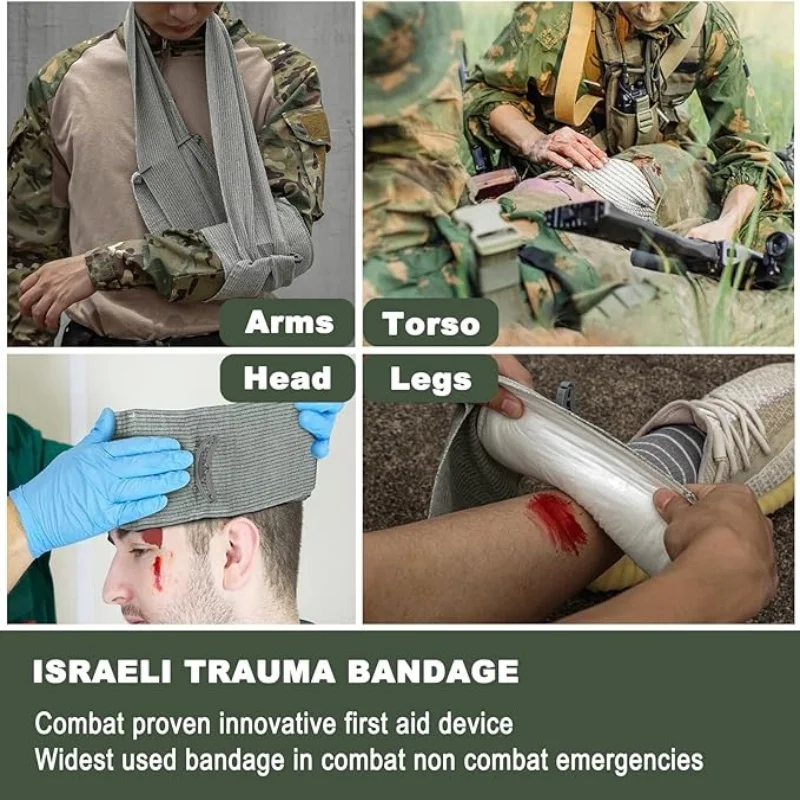 4/6/8In Emergency Bandage Outdoor Hemostatic Compression Bandage Portable Tactical Emergency Training