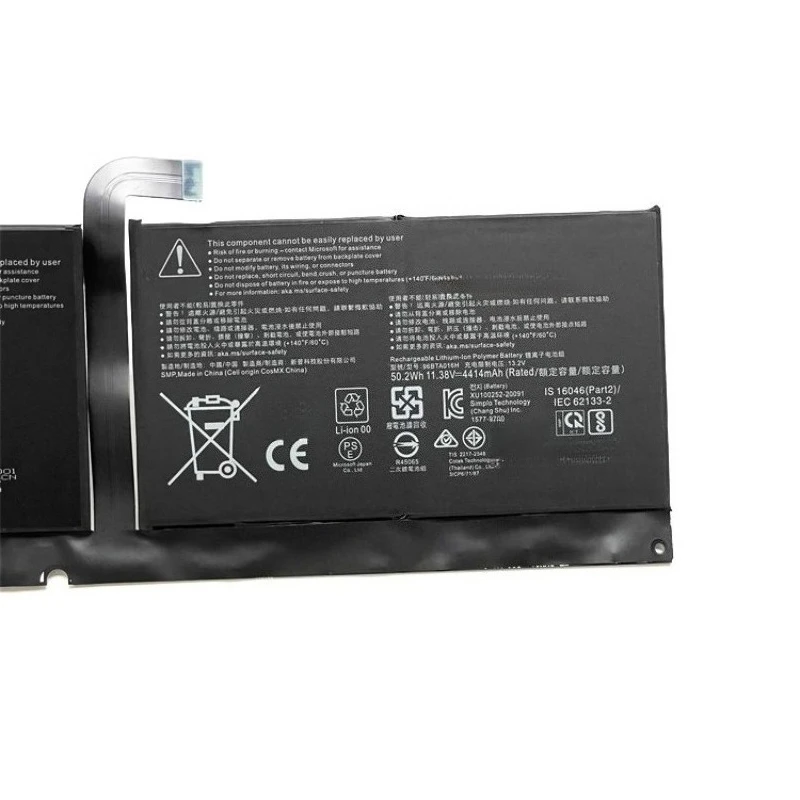 Nova bateria de substituição para laptop, 11.38v 4414mah 96bta016h para microsoft surface pro 8 1982 1983 2021 series tablet dync01
