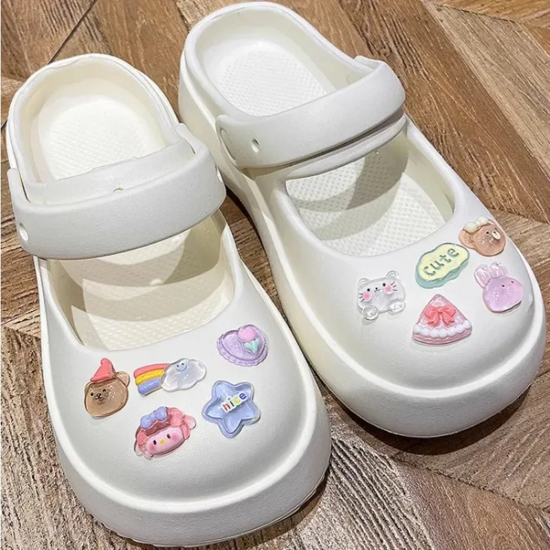 MINISO New Cartoon Shoe Buckle Set Sale Cute Anime Summer Slippers Garden Shoes Decorations Corx Accessories Kids Birthday Gifts