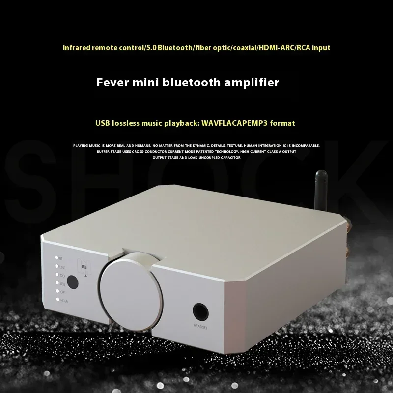 

AMXEKR Audiophile Dual Balance Power Amplifier Bluetooth 5.0 200W High Power HIFI Digital Audio Amplifier USB Playback HDMI