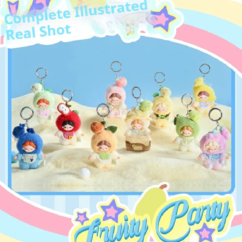 

Dodosugar Wendy Fruit Party Series Mini Vinyl Plush Doll Blind Box Trendy Toy Figurine, Handmade Plush Bag Hanging Decoration