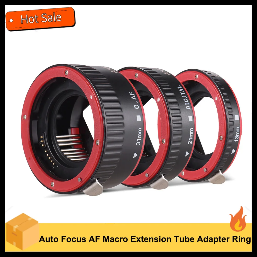 

Andoer Portable Auto Focus AF Macro Extension Tube Adapter Ring (13mm +21mm +31mm) for Canon EOS EF EF-S Mount Lens Replacement