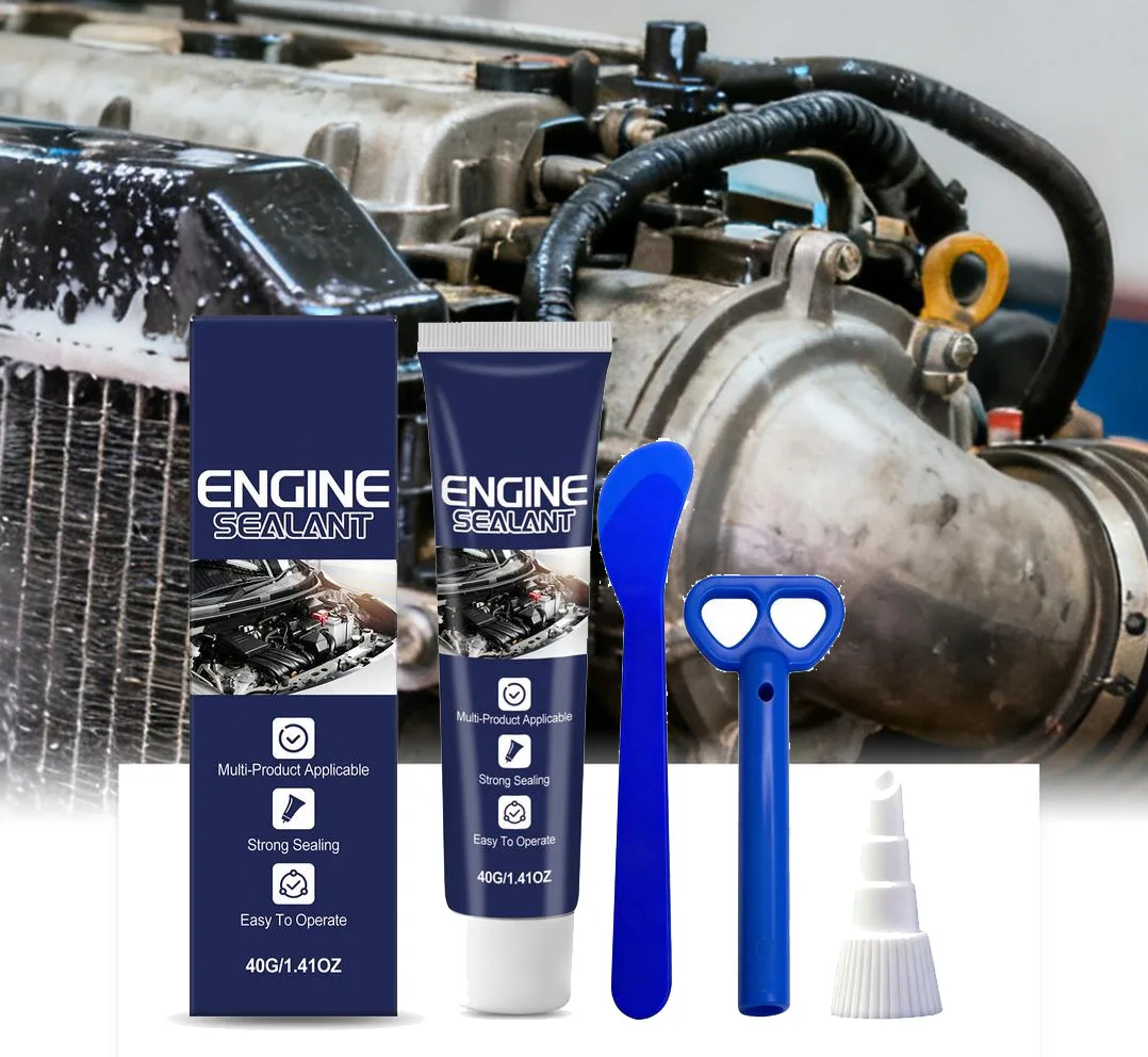 Engine sealant for both cars and motorcycles for engine maintenance, providing sealing, waterproofing, and easy drying without a