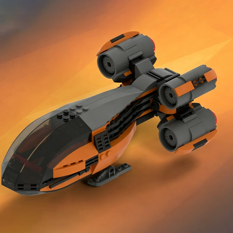 Multi-Engine Interstellar Aircraft Model MOC Building Bricks War Equipment Modular Technology Gift Holiday Assemble Children Toy