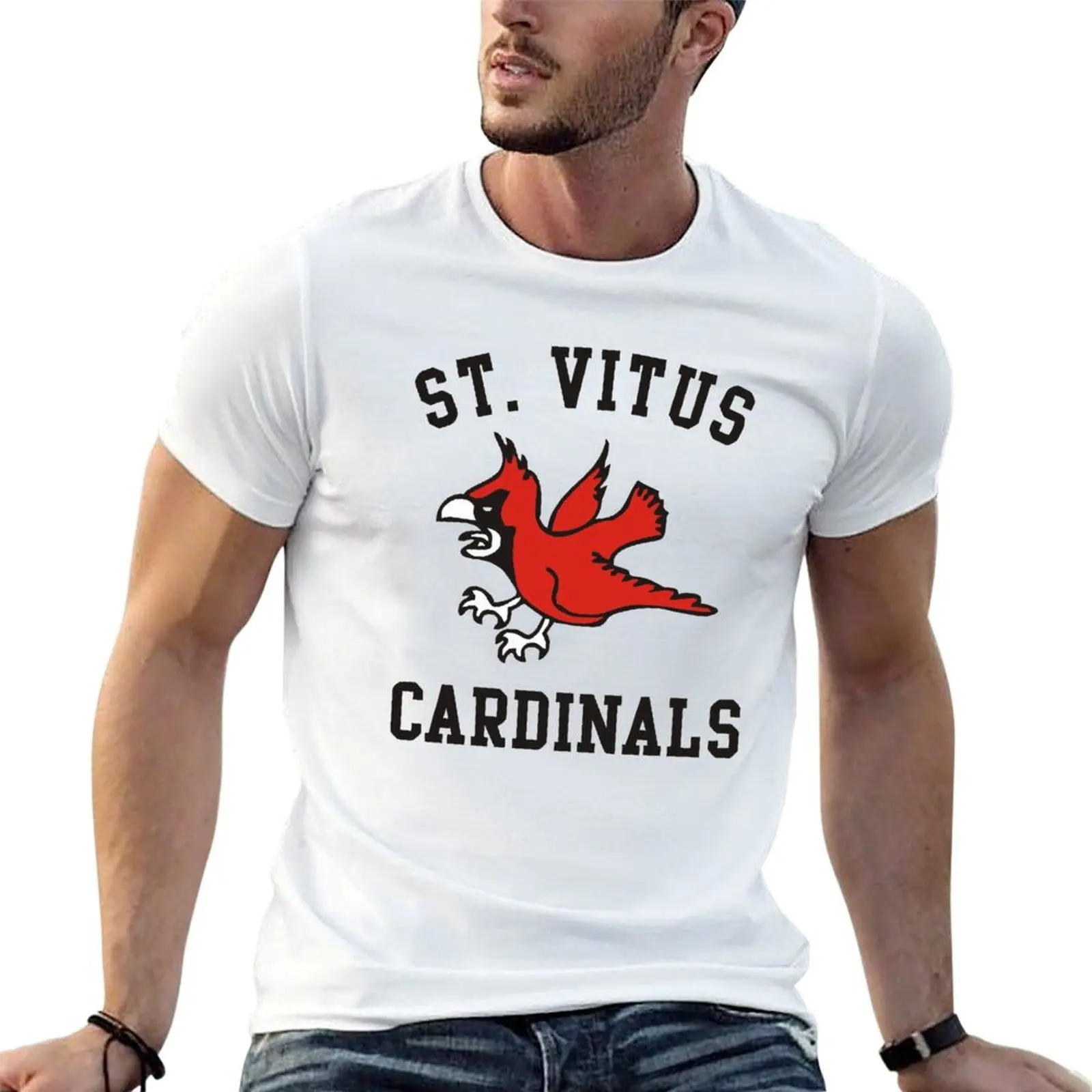 St Vitus Cardinals Basketball Team T-Shirt blue lock funny costumes mens fashion