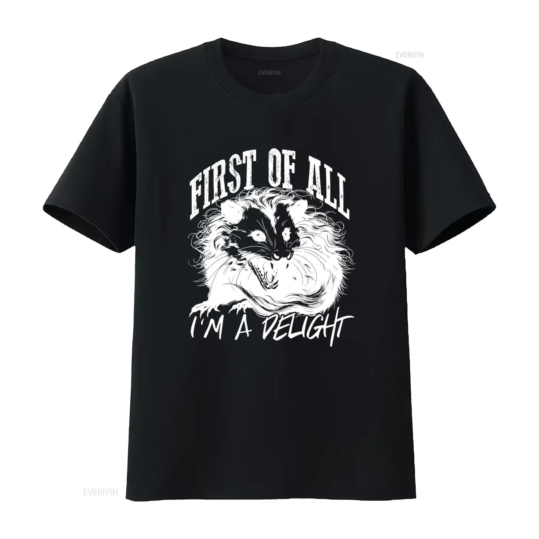 First Of All I'M A Delight Opossum Lover T Shirt Retro Angry Sarcastic Self Love Funny Cute Animal vintage Washed Slightly Soft