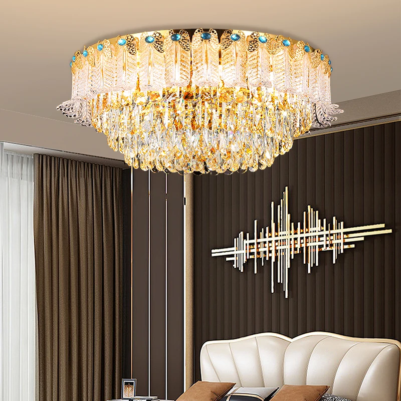 European Candle Crystal Living Room Light Simple European Chandelier Duplex Loft Restaurant Bedroom Hotel Project Club Lobby