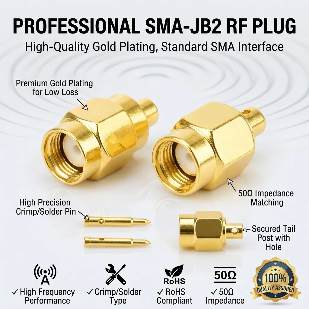 RG405 Cable RF Connector Coaxial Converter Straight Semi-steel Semi-flexible Wire Adapter SMA-JB2
