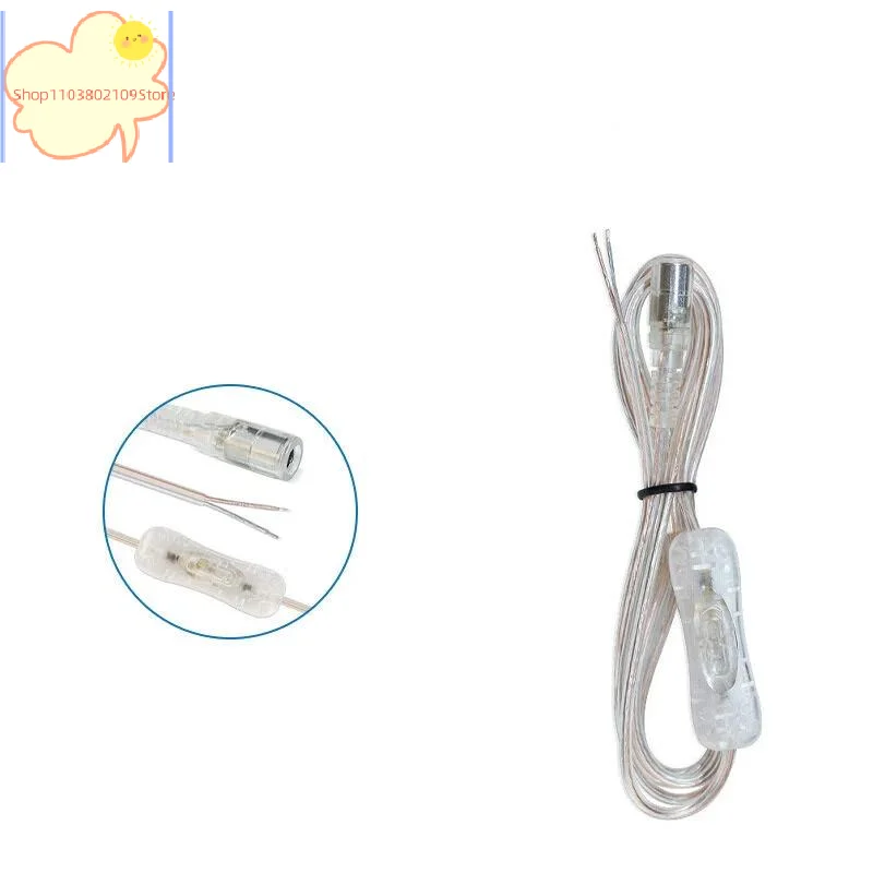 【HT】Transparent 2Pin DC Power Cable 1Pcs 22AWG 5.5x2.1mm Female Extension Cord for LED Light Bar Home Theater Device