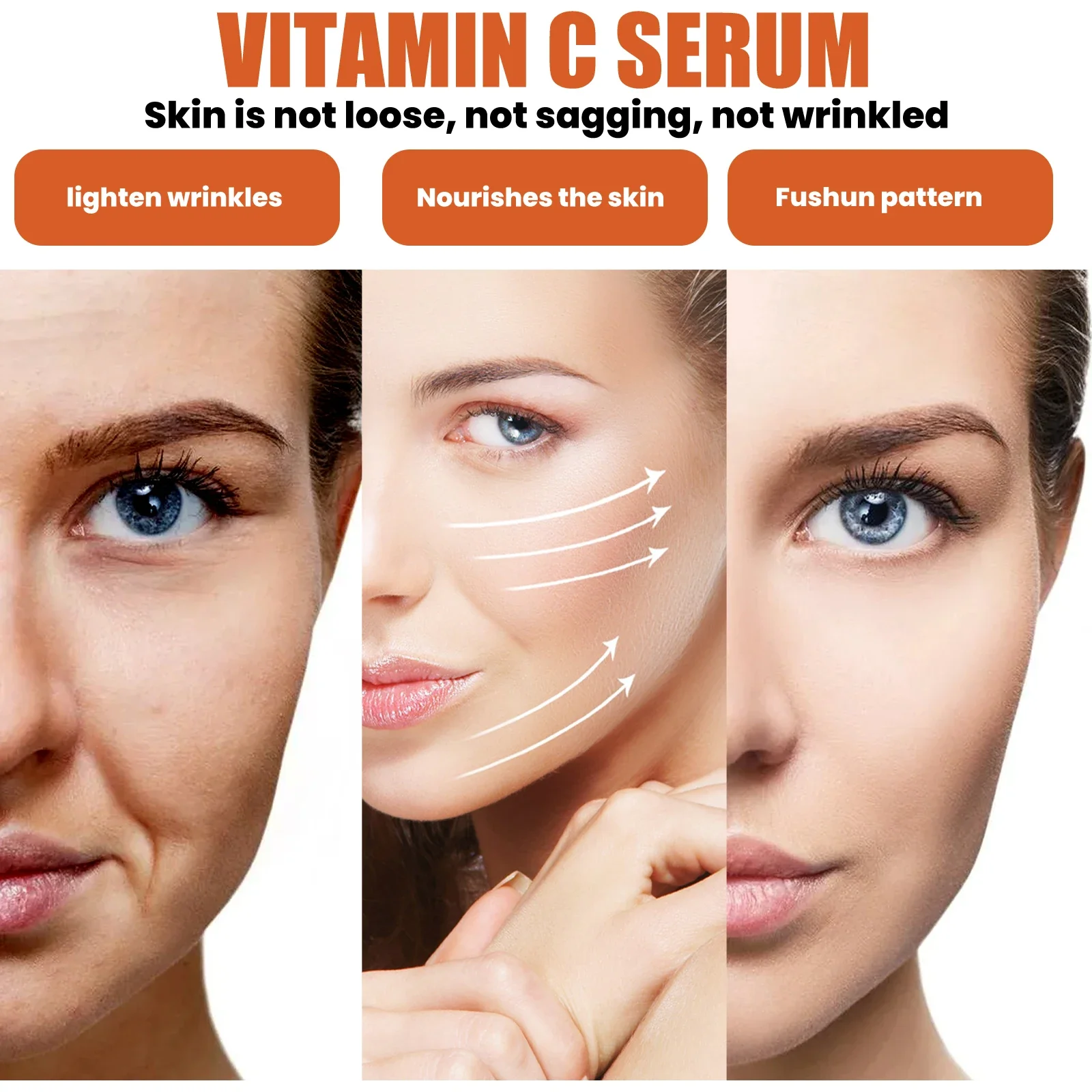 Vitamin C Anti-Aging Serum Diminishing Fine Lines Improving Skin Elasticity Nourishing Firming Facial Anti Wrinkle Essence 5 Pcs