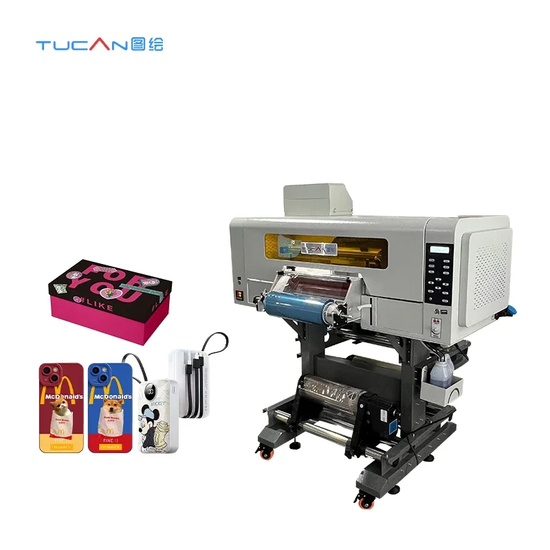 High speed 30cm A3 print with laminate wrap film sticker UV DTF printer cup wrap with i3200 print head optional xp600 i1600 60cm