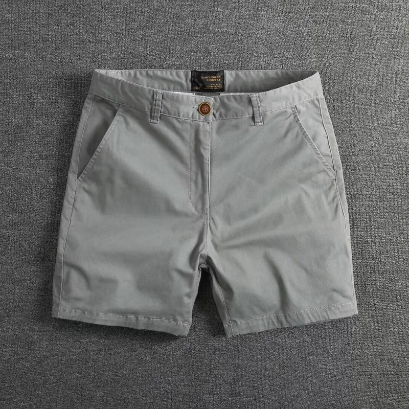 

Summer New Quarter Length Shorts Men Casual Slim Fit Straight Cargo Shorts Stretch Three Quarter Beach Shorts