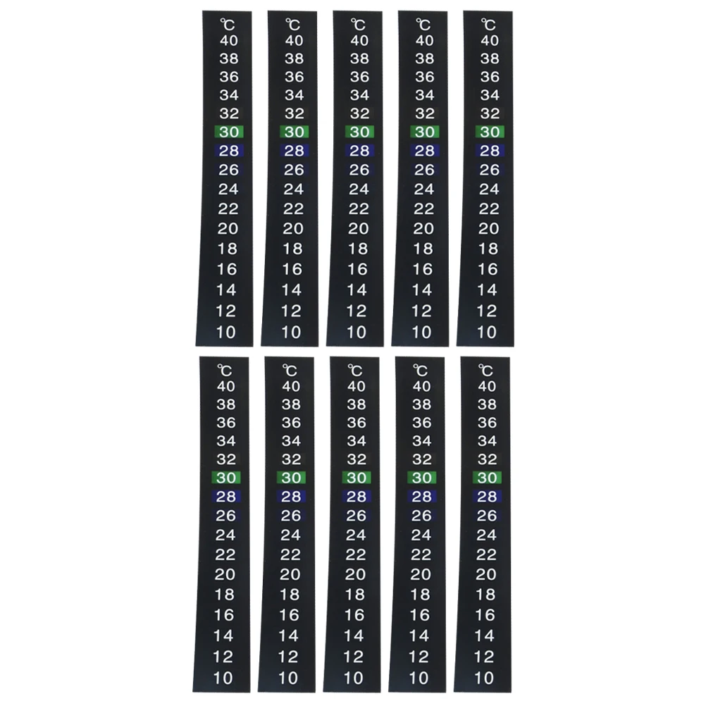 

10pcs Thermometer Strip Easy Read Fish Tank Aquarium Reptile Box Liquid Crystal PET Material Safe Practical