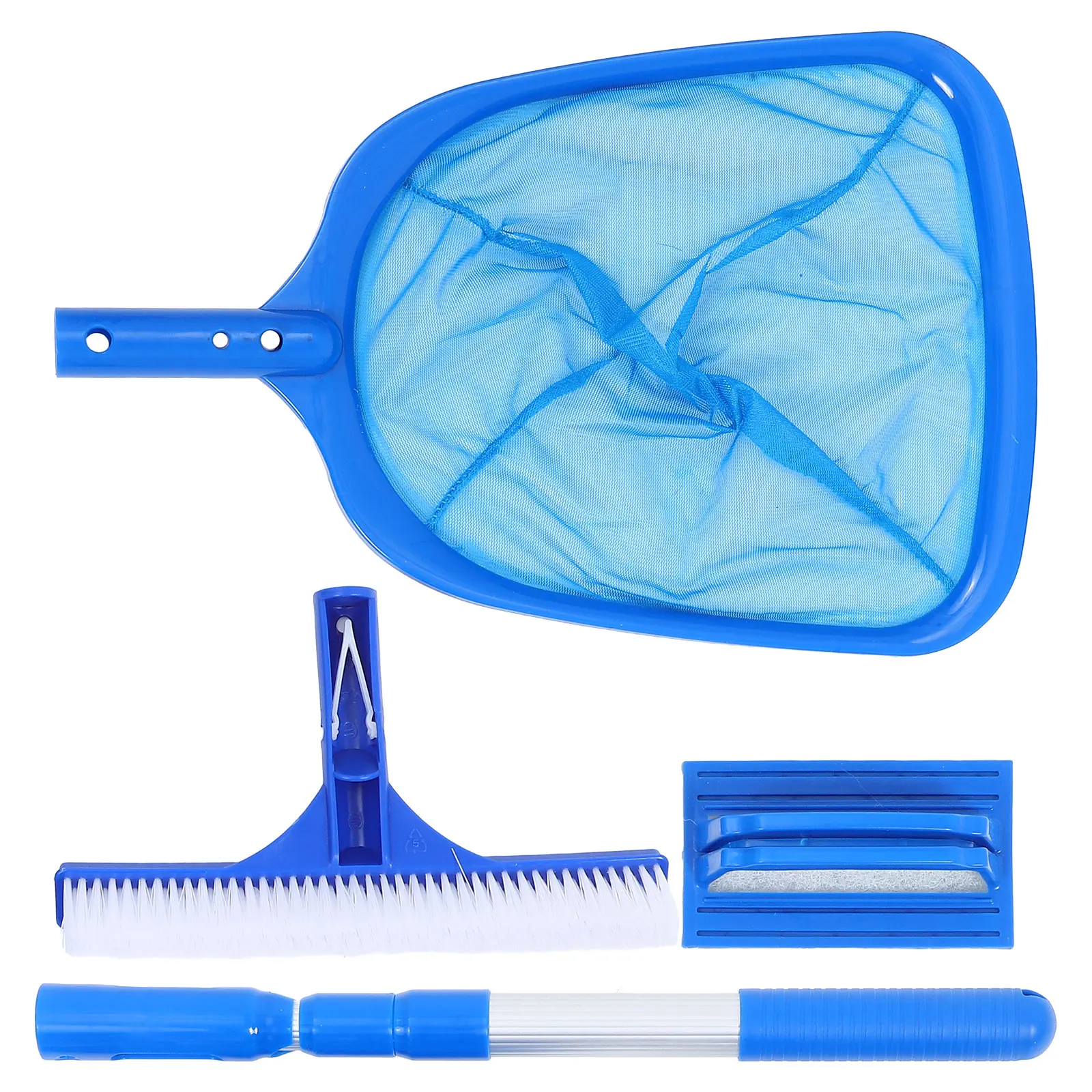 

Swimming Pool Cleaning Set Fountains Net Pole Hot Tub Skimmer Brush Deep Rake Cleaner Kit Fishing with