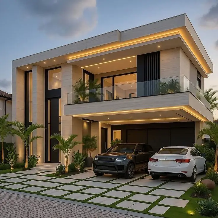 Modern Luxury Design Prefab Construction Two Story Prefab House Light Prefabricated Steel Villa