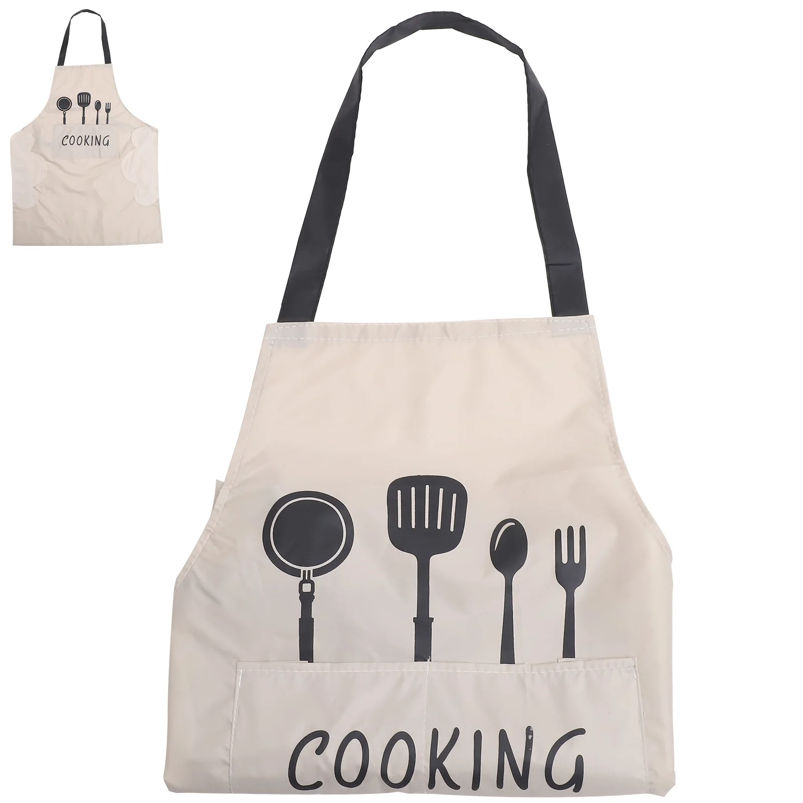 

Waterproof PVC Apron Kitchen BBQ Cooking Protector with Pocket for Women Men Black Color Multi Functional Home Use Kitchen