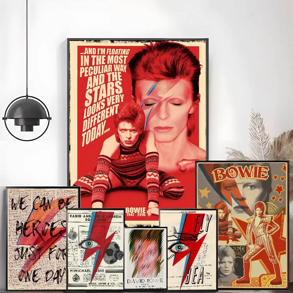Classic D-David B-B-Bowie Poster High-definition art sticker Self adhesive waterproof home decoration