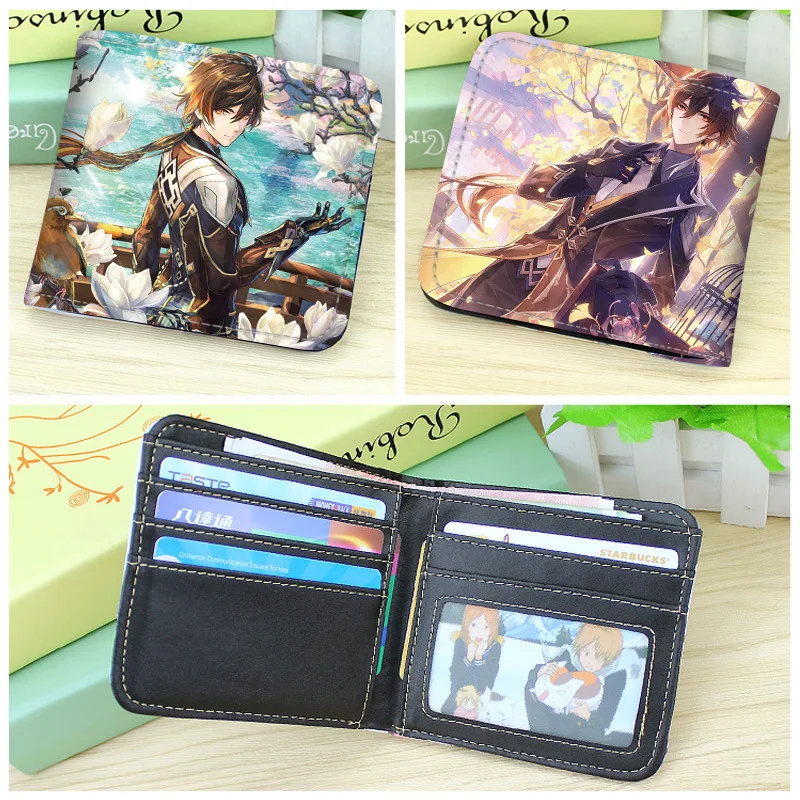 Genshin Impact Game Cartoon Pattern Cosplay Wallet, Anime Purse, Cards Bag, Gift Clutch, Hutao Kazuha, Zhongmovies, planchers amouche Coin