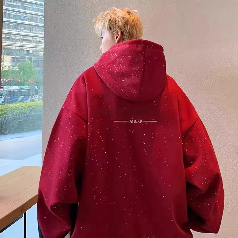 

Оверсайз худи-свитшот из хлопка для весны и осени, большие размеры, 300 Pou, американский модный бренд, молодежная повседневная одежда