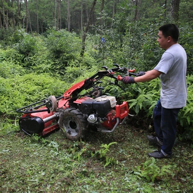 -two wheel tractor with flail mower attachment for grass cutting & clearing etc.