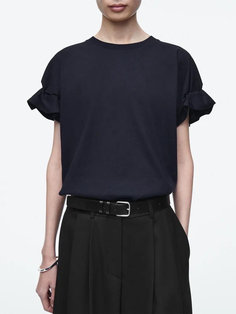 

Women's Butterfly Sleeve Tshirt | 2 Color Options | Loose Fit O-Neck Top | 2025 Spring Summer Casual Tee