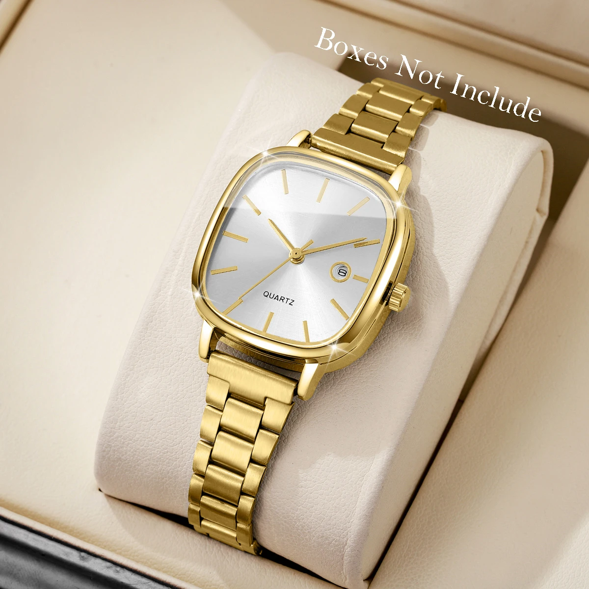 Elegant Square Dial Women Watches Simple Calendar Quartz Wristwatches Reloj Mujer Girls Clock Gift (Without Box)