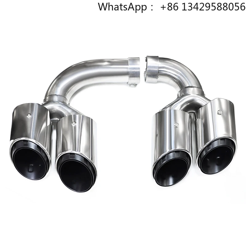 SYPES Car Exhaust Pipes for porsche Cayenne 9Y0 Hybrid Upgrade Stainless Steel Exhaust Tips Performance System Quad Muffler Tips