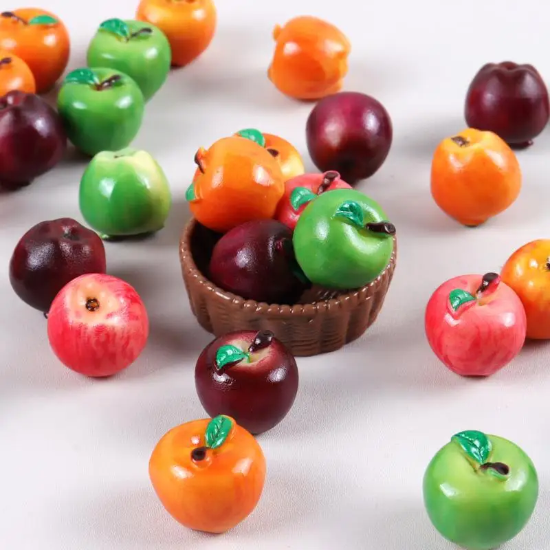10Pcs Snake Fruit Pear Model Realistic 3D DIY Miniature Food Accessory for Dollhouse Kitchen Ornament