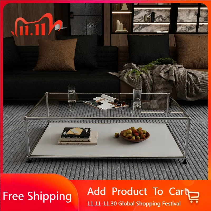 Transparent Unique Side Table Aesthetic Standing Minimalist Glass Living Room Side Table Writing Italian Meubles Salon Furniture