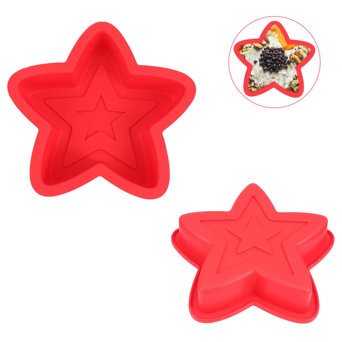 

Silicone Cake Pentagram Cake Pan Nonstick Dessert Molds Bakeware Pan Flexible Bakeware Baking Mold for Home Use