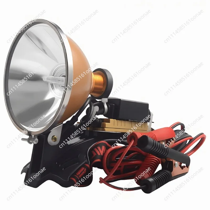 Headlamp High power external 12V power supply Golden light HID outdoor searchlight