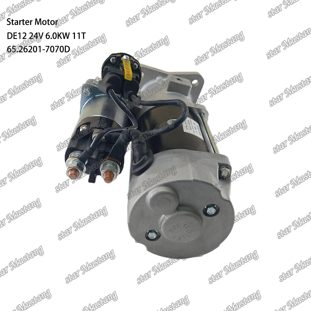 DE12 Starter Motor 24V 6.0KW 11T 65.26201-7070D Suitable For Doosan Engine Parts