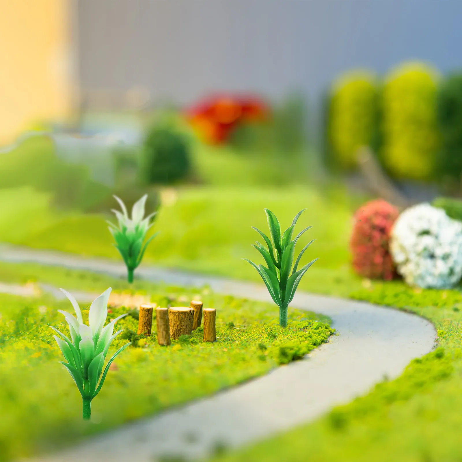 40Pcs Micro Landscape Miniature Trees Mixed Types DIY Crafts Scenery Plastic Decorations Train Layout Small Plants Miniature