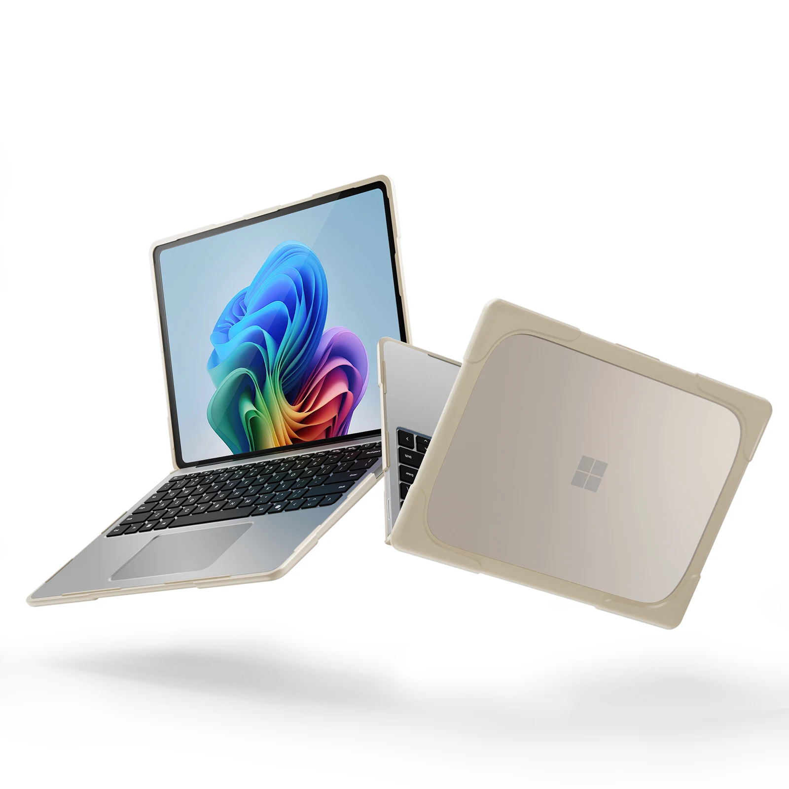 

Чехол для ноутбука с микрозажимом для Microsoft Laptop 7 2024, 13,8 дюйма, встроенный кронштейн, подставка, чехол для ноутбука, роскошный ПК + ТПУ, защита всего тела