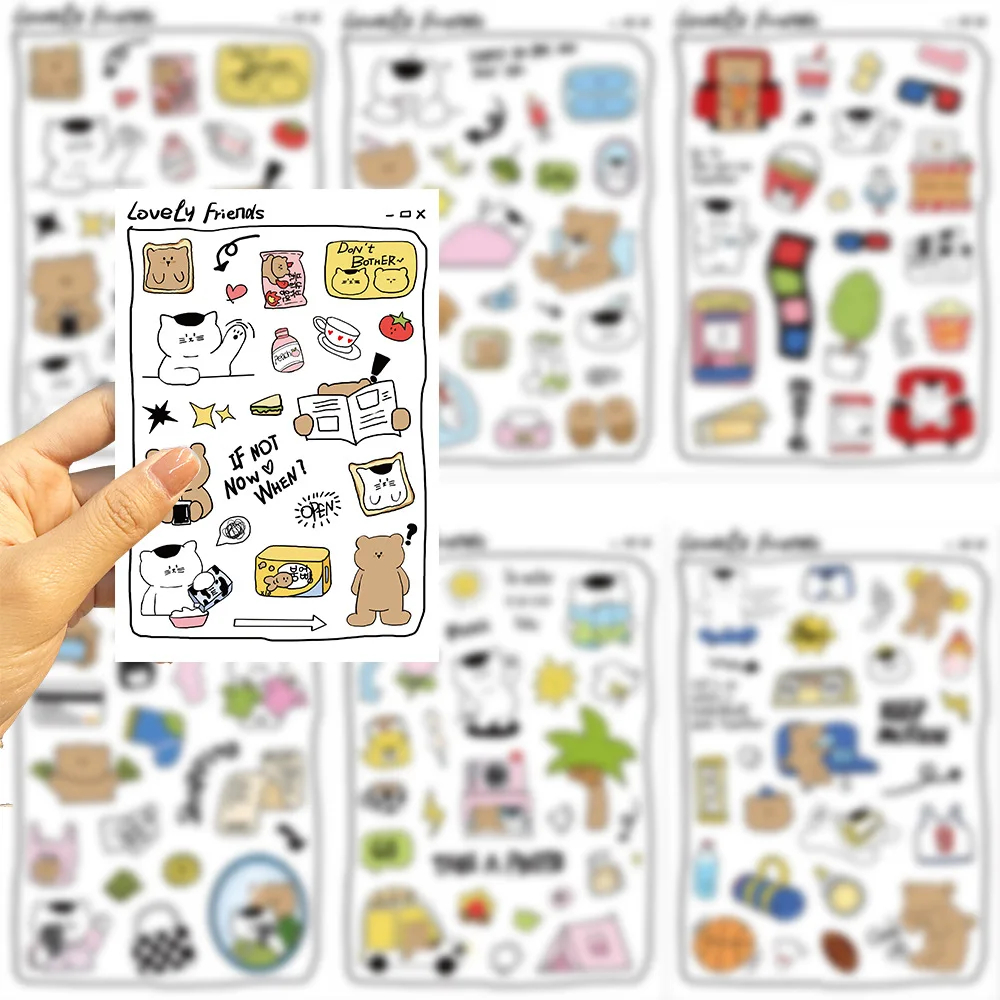 8 шт. наклеек с милыми животными