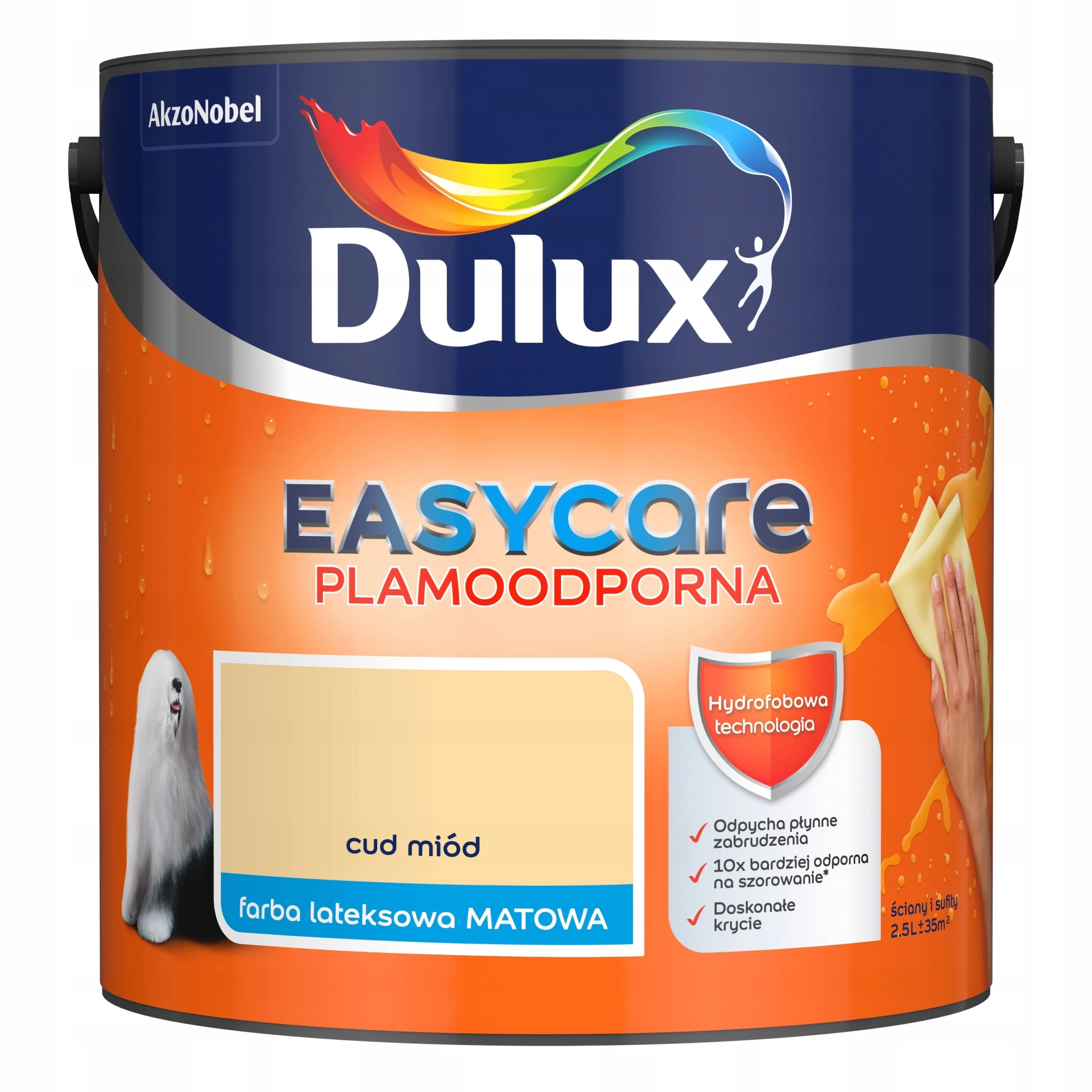 Peinture murale au latex Dulux EasyCare Miracle Honey Mat 2,5L