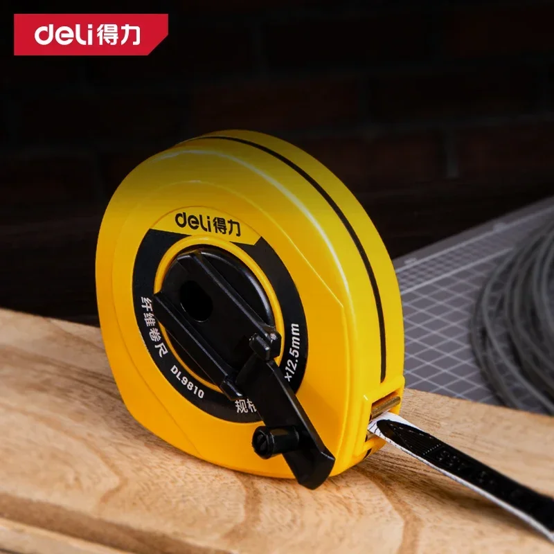 Deli 10/20/30/50m ABS Fiber Leather Tape Measure High Precise Measurement Multifunction Woodworking Portable Hand Measuring Tool