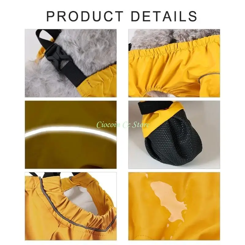 

X90F Pet Suspender Pants with Foot Protectors Antidirt Dog Trousers for Pet Outdoor