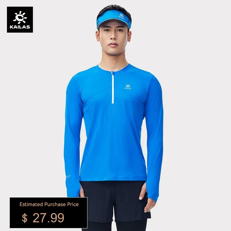 

KAILAS Men's Quick-drying Long Sleeve T-shirts 2024 New Pullover Casual Running Half Zipper Breathable Lightweight Top KG2237101